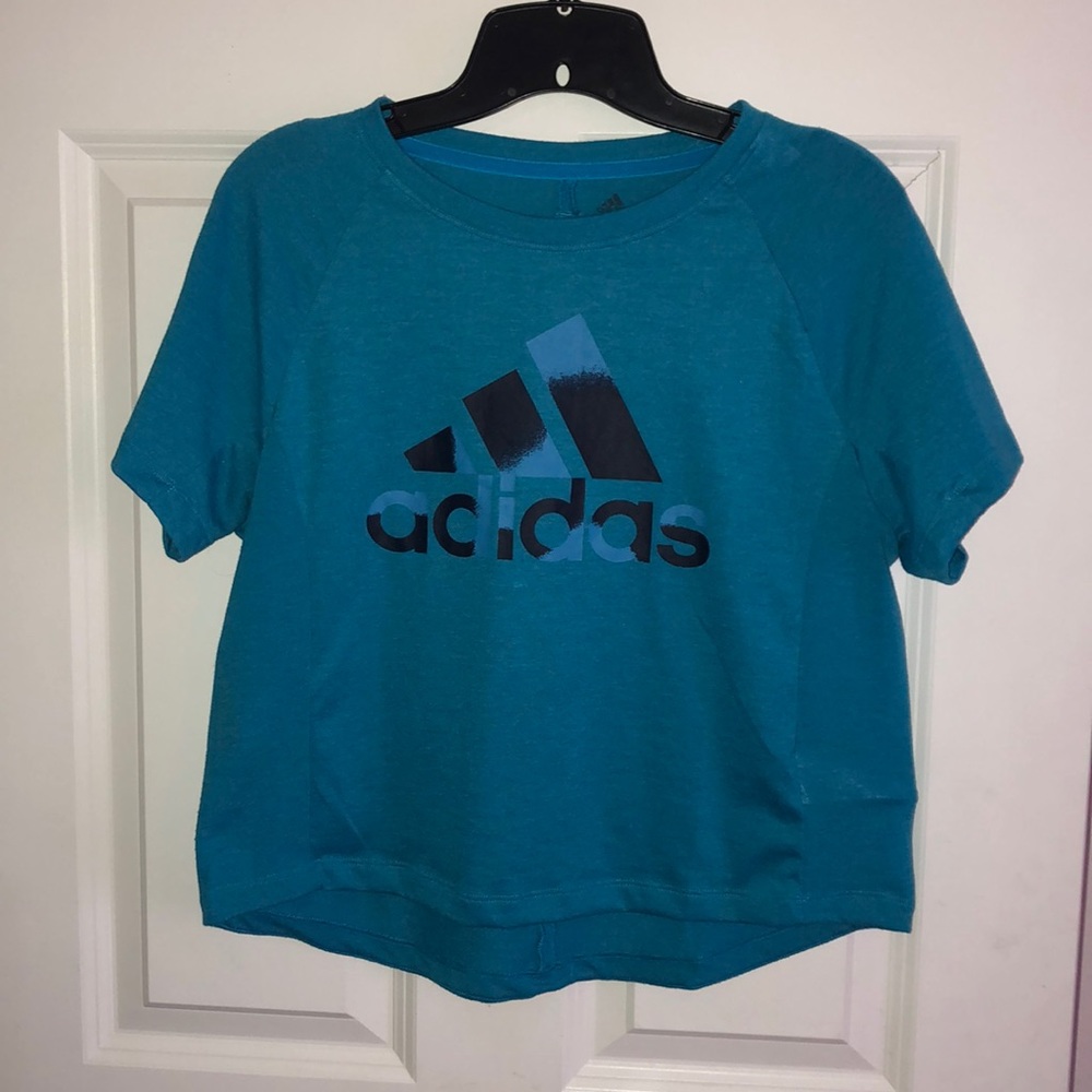 Blue Adidas Workout Crop Top